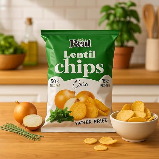 Real Nutrition  Baked Lentil Chips Onion 10g Protein
