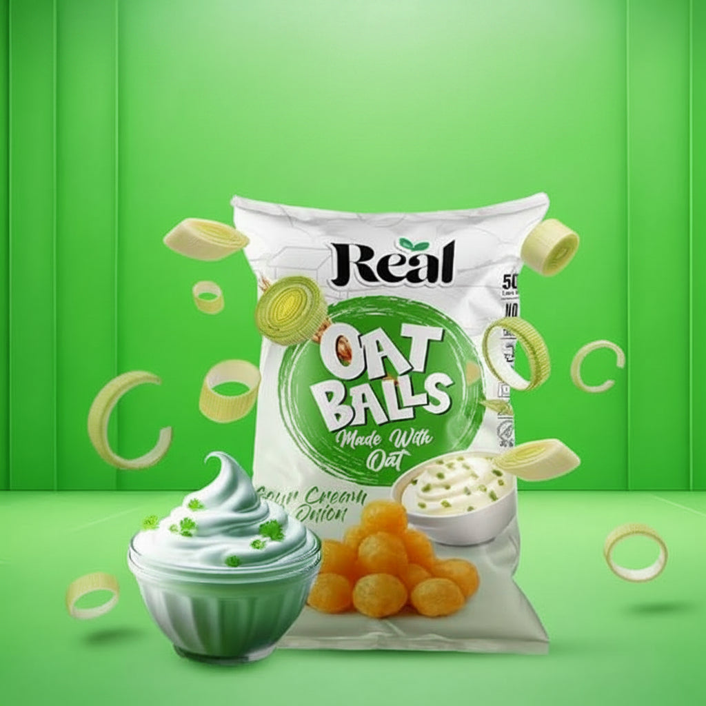 Real Nutrition Baked Oat Balls Sour Cream & Onion