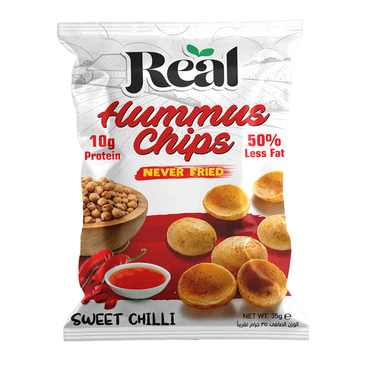 Real Nutrition Baked Hummus Chips Sweet Chilli  10g Protein