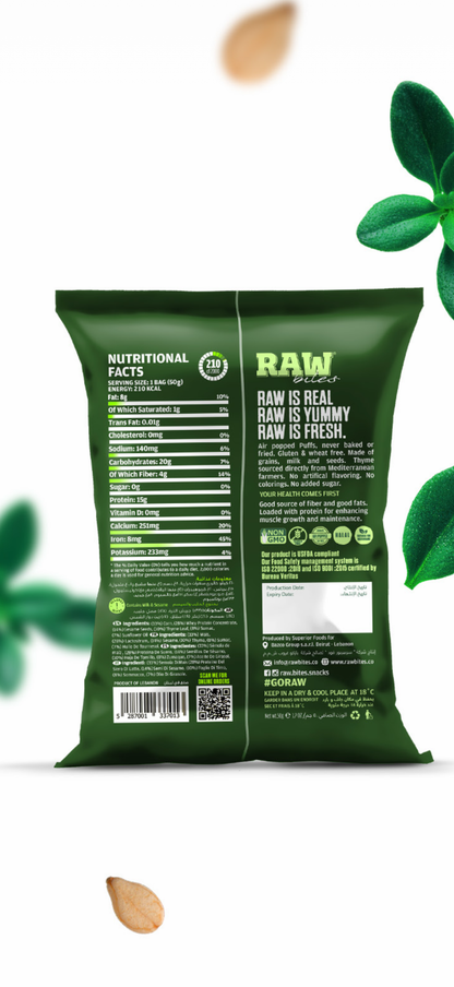 Raw Bites Protein Puffs Thyme & Sesame 50 g