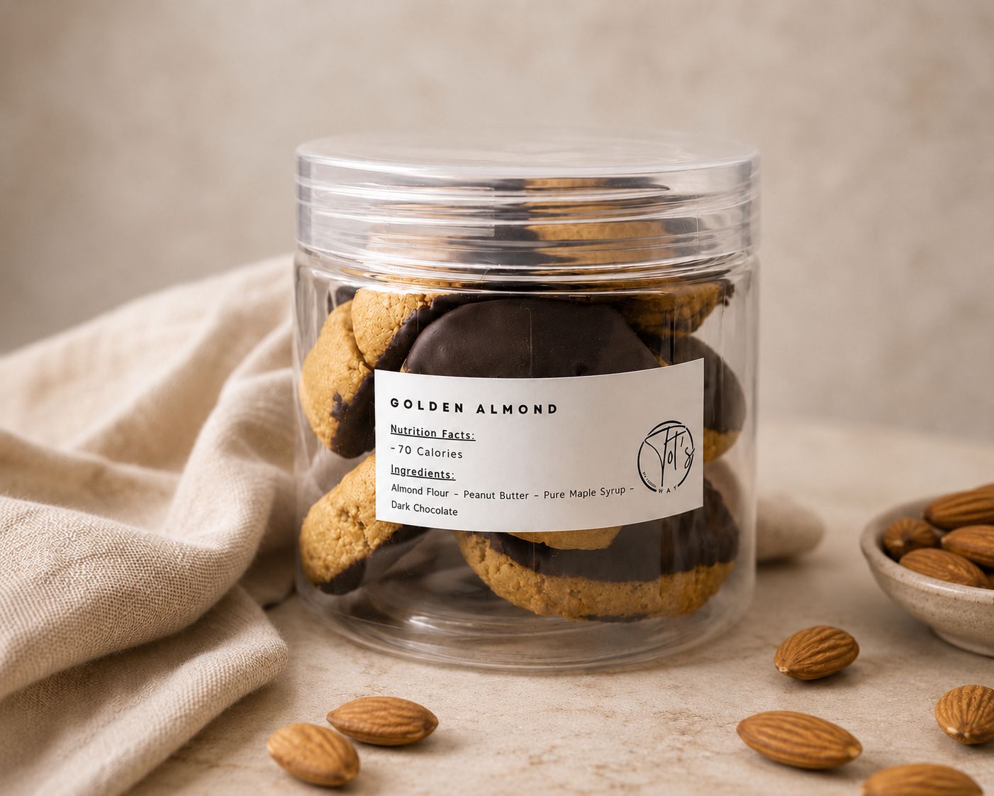 Golden Almond -Jar of 6 Pieces
Gluten free